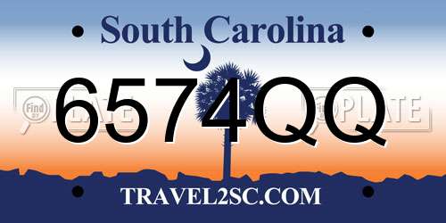 6574QQ South Carolina License Plate