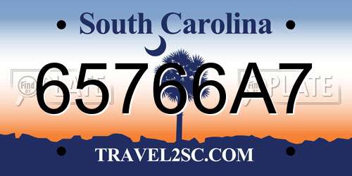 65766A7 South Carolina License Plate