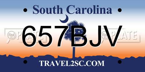 657BJV South Carolina License Plate