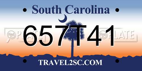 657T41 South Carolina License Plate
