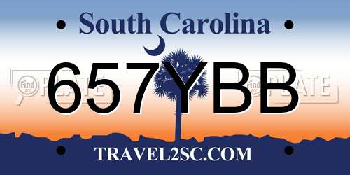 657YBB South Carolina License Plate
