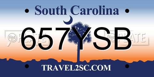 657YSB South Carolina License Plate