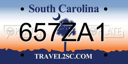 657ZA1 South Carolina License Plate