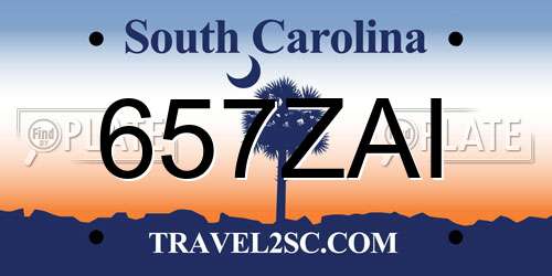 657ZAI South Carolina License Plate
