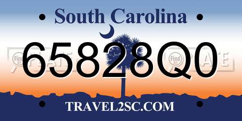 65828Q0 South Carolina License Plate