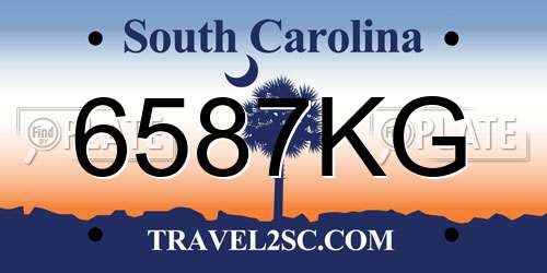 6587KG South Carolina License Plate
