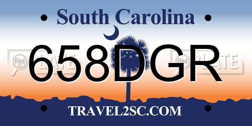 658DGR South Carolina License Plate