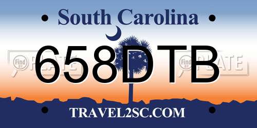 658DTB South Carolina License Plate