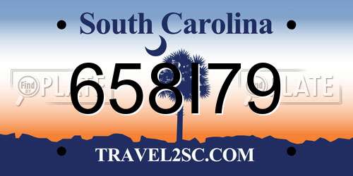 658I79 South Carolina License Plate