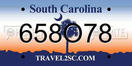 658O78 South Carolina License Plate