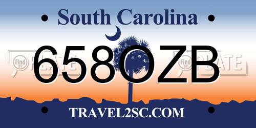 658OZB South Carolina License Plate