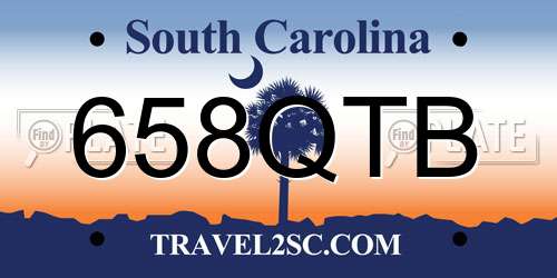 658QTB South Carolina License Plate