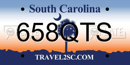 658QTS South Carolina License Plate