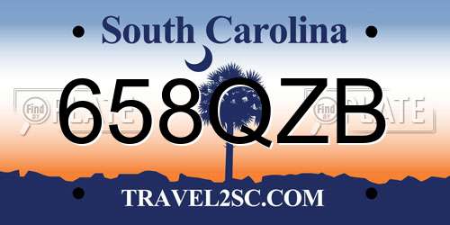 658QZB South Carolina License Plate