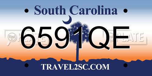 6591QE South Carolina License Plate
