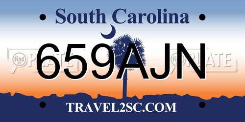 659AJN South Carolina License Plate