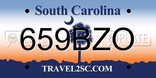659BZO South Carolina License Plate