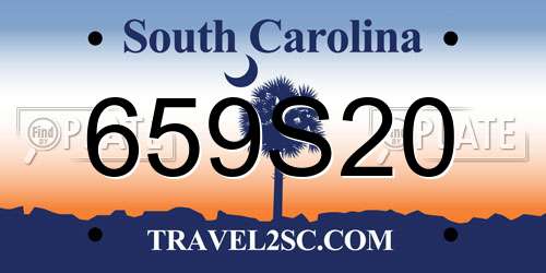 659S20 South Carolina License Plate