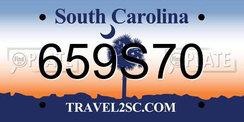 659S70 South Carolina License Plate