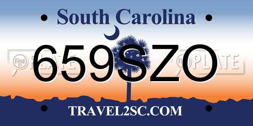 659SZO South Carolina License Plate