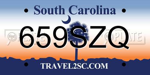 659SZQ South Carolina License Plate