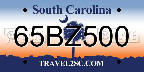 65BZ500 South Carolina License Plate
