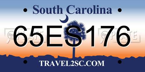 65ES176 South Carolina License Plate