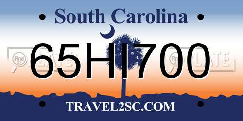 65HI700 South Carolina License Plate