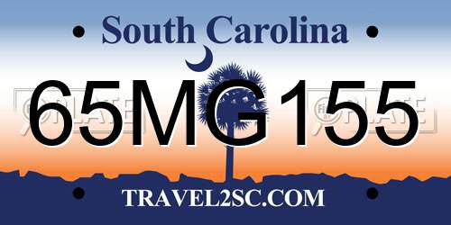 65MG155 South Carolina License Plate