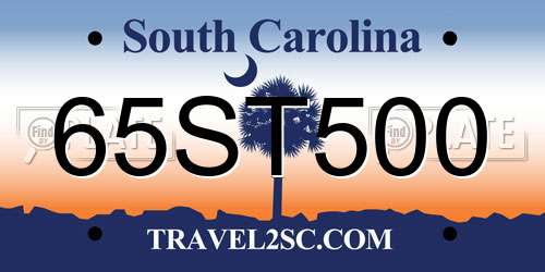 65ST500 South Carolina License Plate