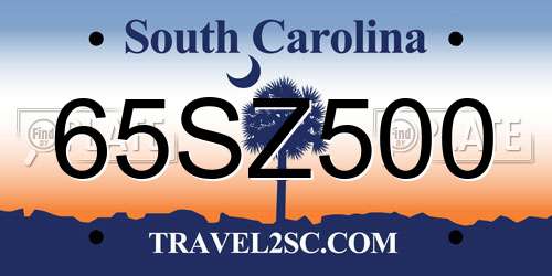65SZ500 South Carolina License Plate