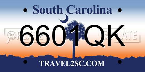 6601QK South Carolina License Plate