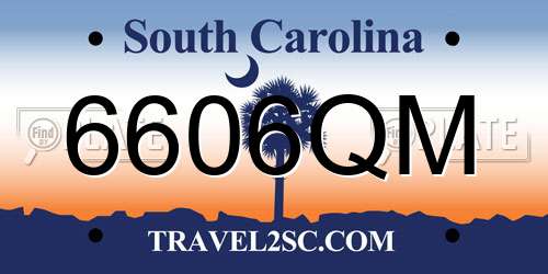 6606QM South Carolina License Plate