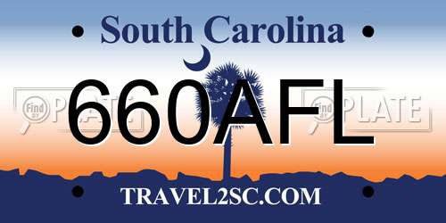 660AFL South Carolina License Plate
