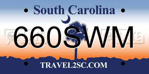 660SWM South Carolina License Plate