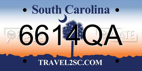 6614QA South Carolina License Plate