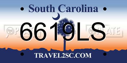 6619LS South Carolina License Plate