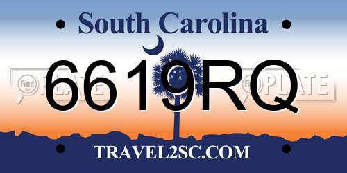 6619RQ South Carolina License Plate
