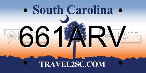 661ARV South Carolina License Plate