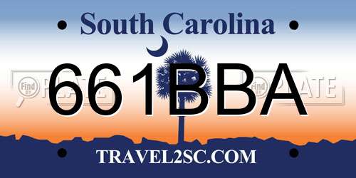 661BBA South Carolina License Plate