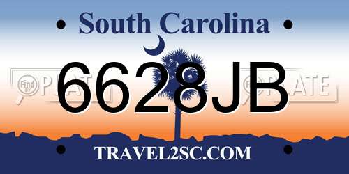 6628JB South Carolina License Plate