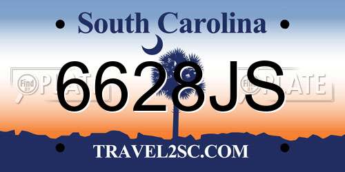 6628JS South Carolina License Plate