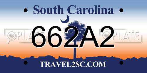 662A2 South Carolina License Plate
