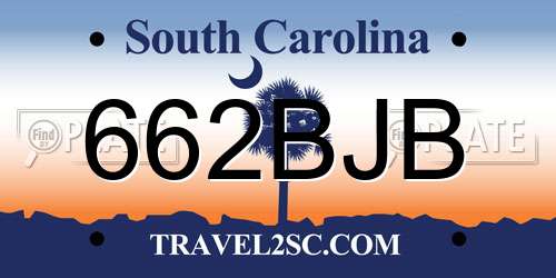 662BJB South Carolina License Plate