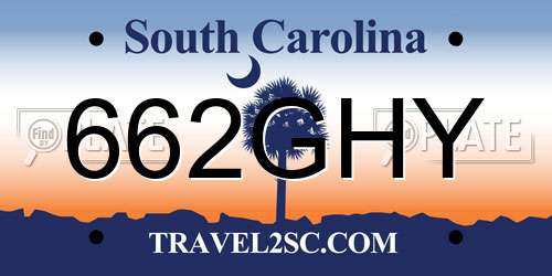 662GHY South Carolina License Plate