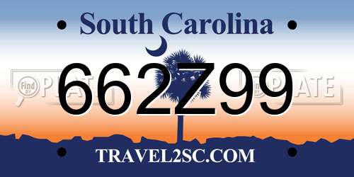 662Z99 South Carolina License Plate