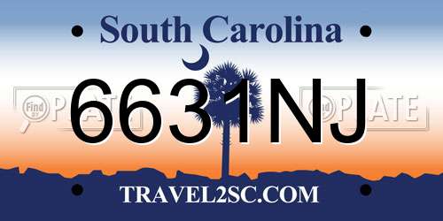 6631NJ South Carolina License Plate