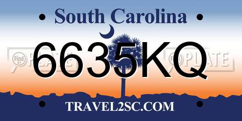 6635KQ South Carolina License Plate