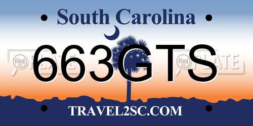 663GTS South Carolina License Plate