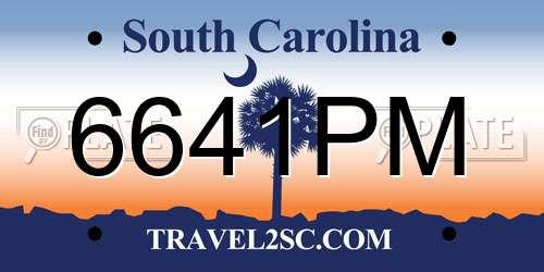 6641PM South Carolina License Plate